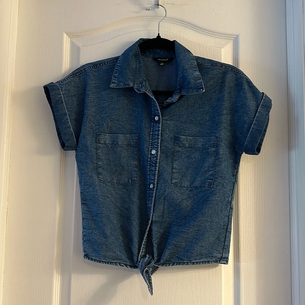 Dark Chambry Tie Blouse